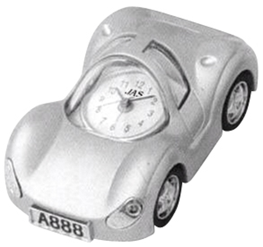 Clock Regular Alarm Car Silver