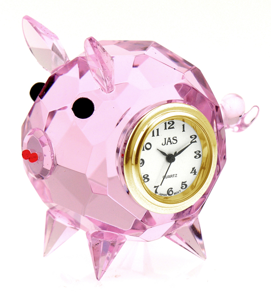 Clock Premium Crystal Pig