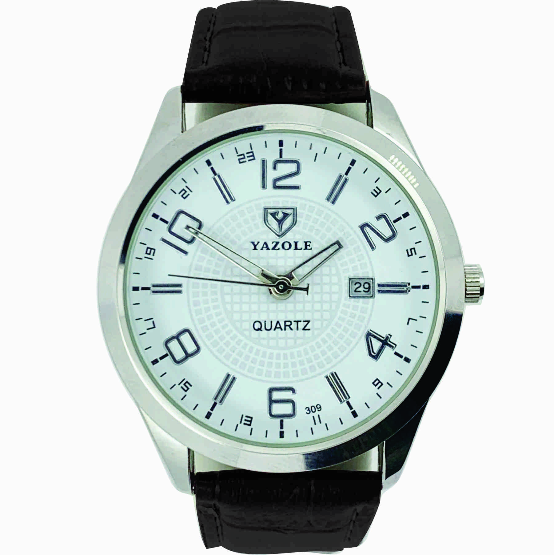 Mens Band Watch - Global Black with Date