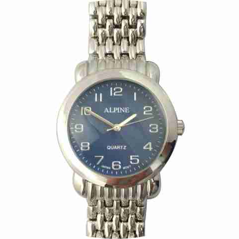 Mens Bracelet Watch - Silver/Blue Dial
