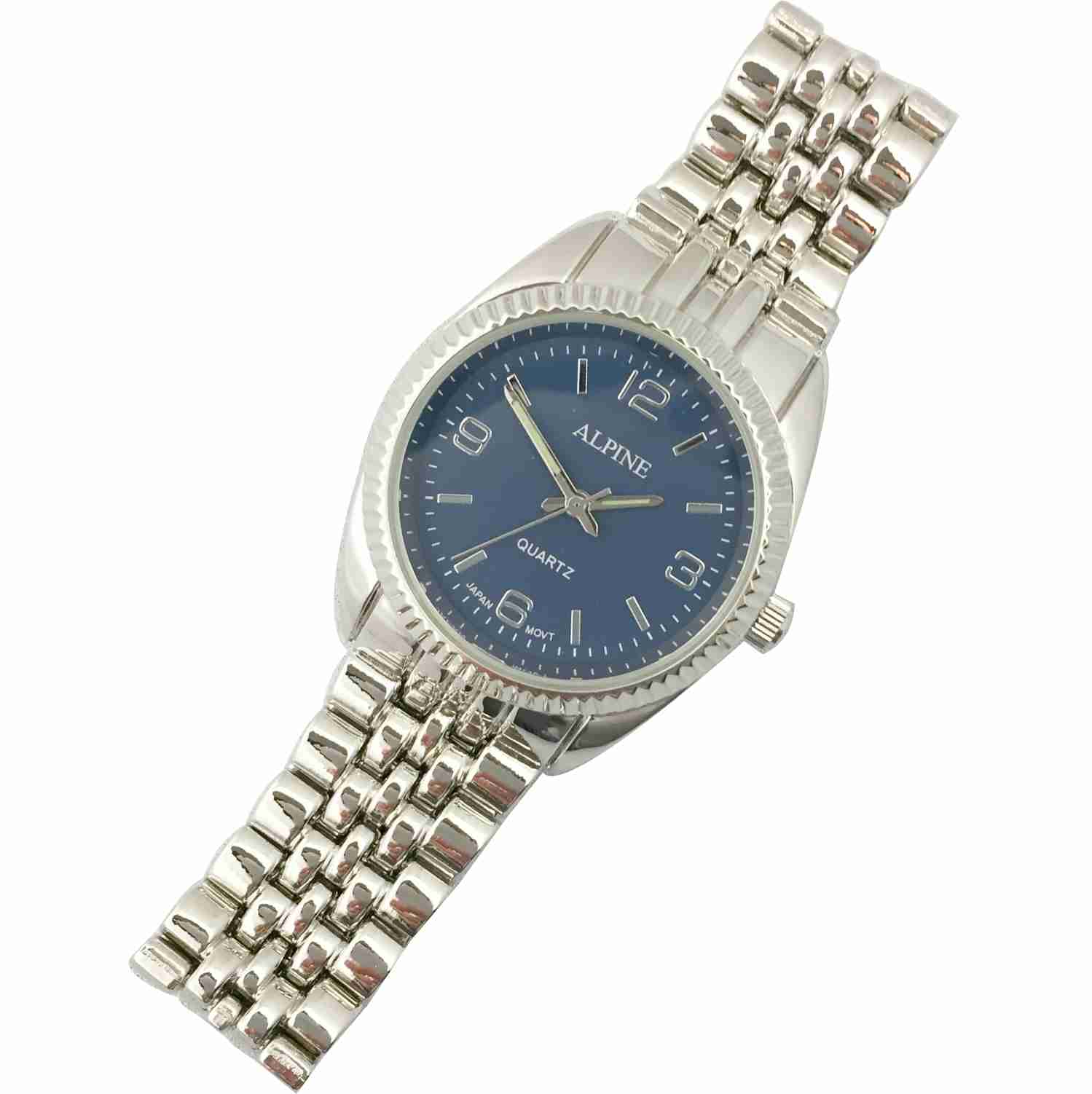 Mens Bracelet Watch - Silver/Blue Dial