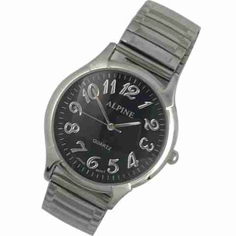 Mens Band Watch - Italic Silver/Black Expansion