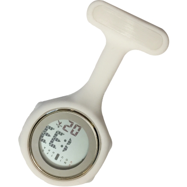 Nurse Pin Watch Digital Silicone White