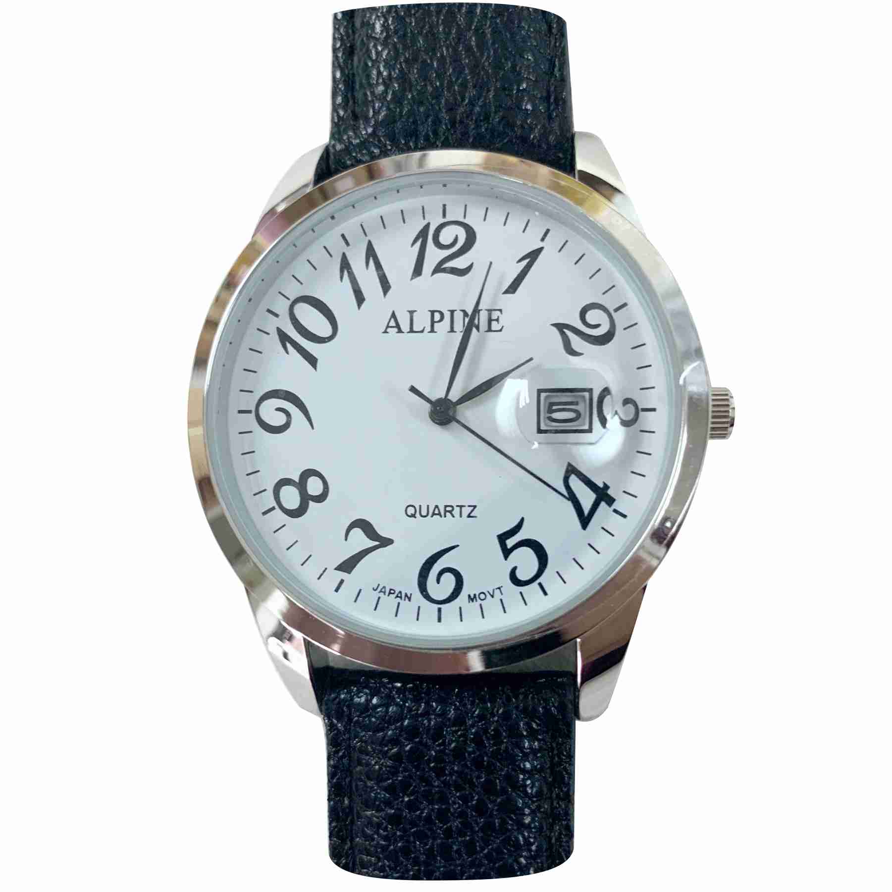 Mens Band Watch - Script Black with Date