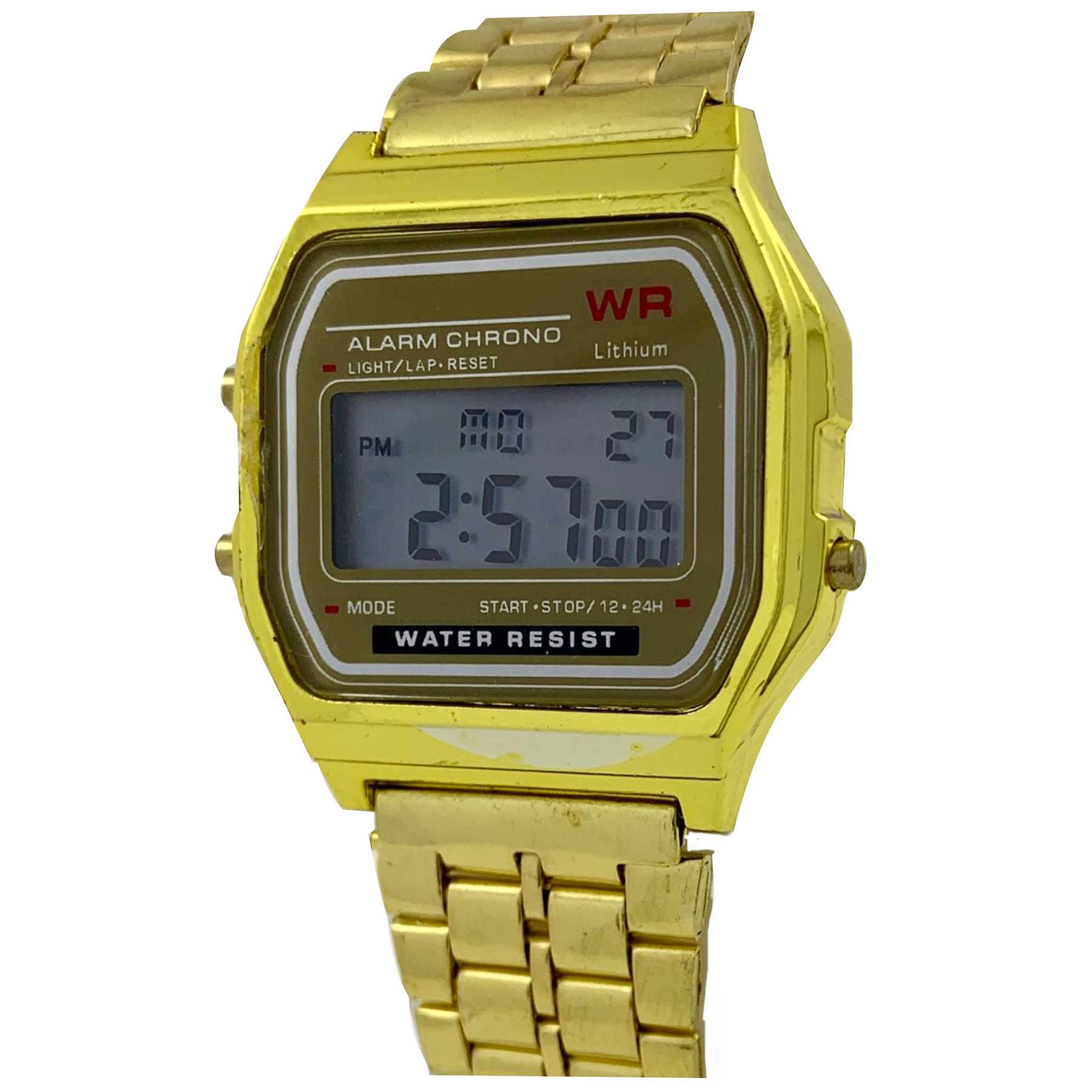 Mens Bracelet Watch - Retro Digital Gold