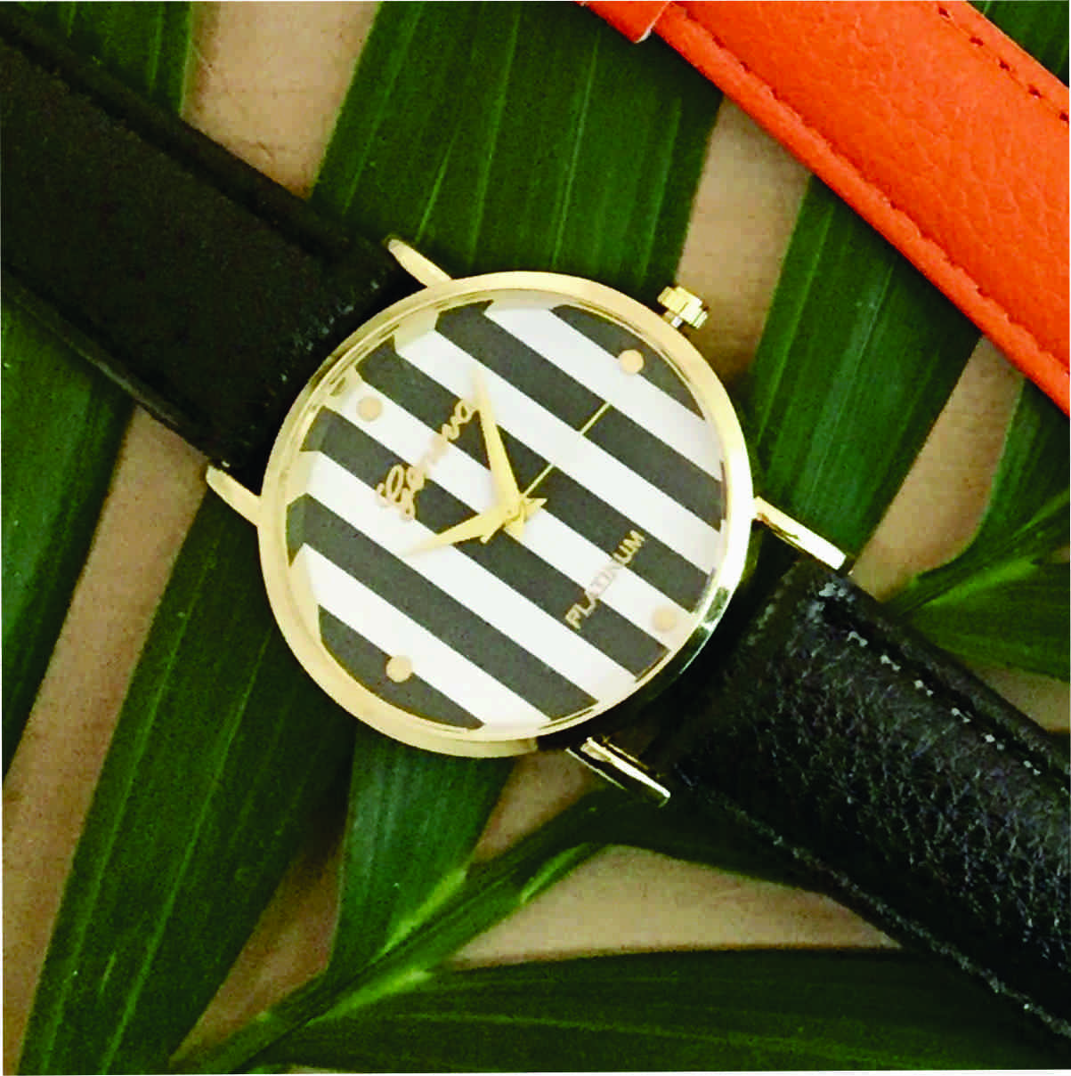 Regular Bracelet Nautical Stripe Black