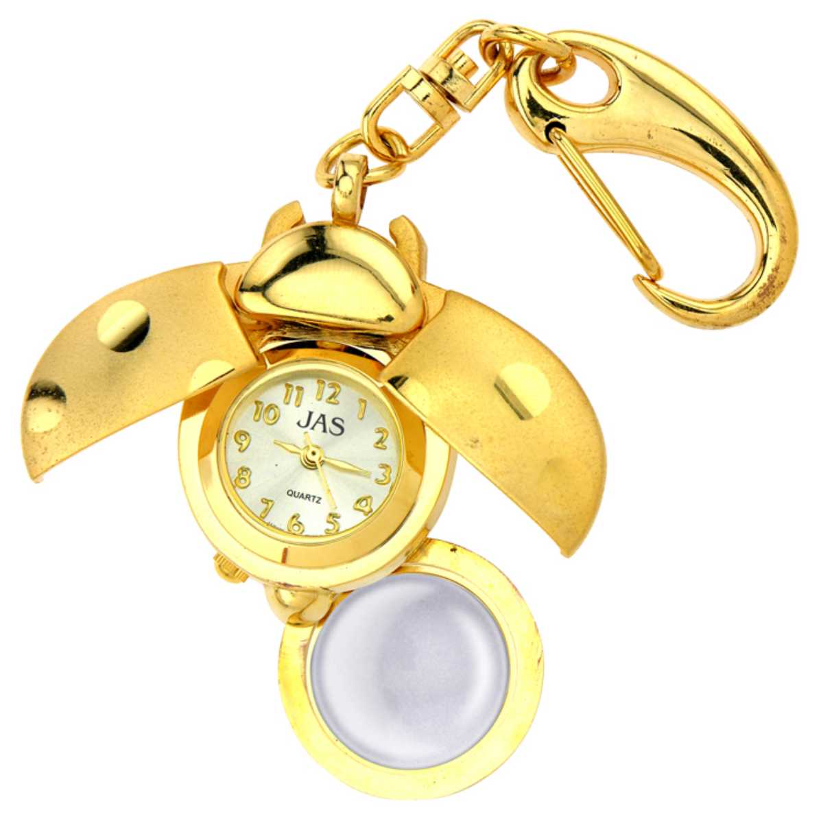 Keychain Clock Animals - Gold Beetle