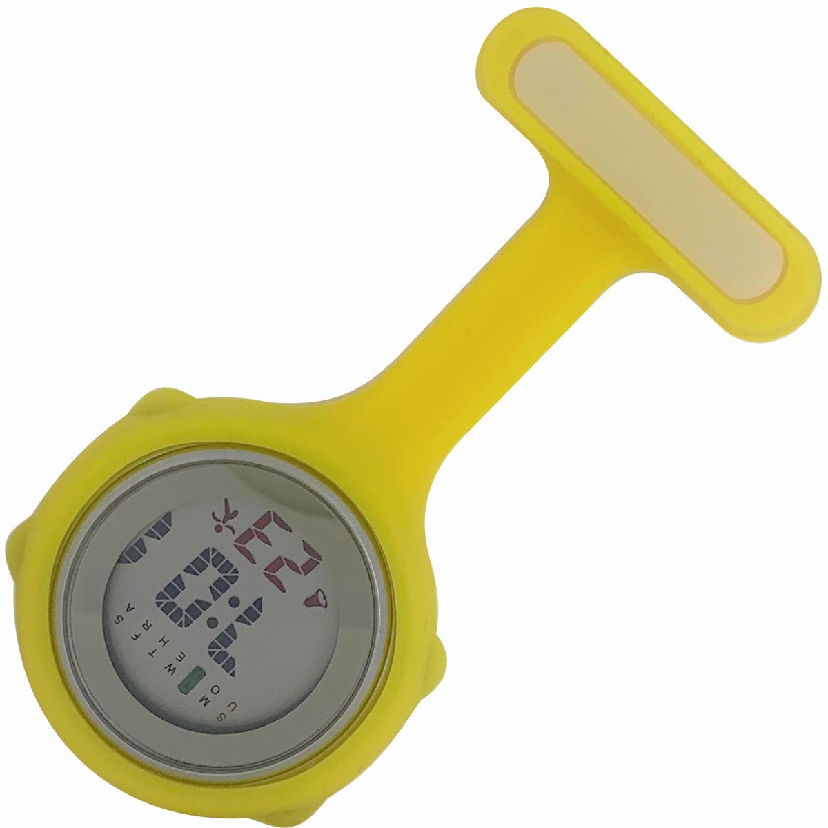 Nurse Pin Watch Digital Silicone Yellow