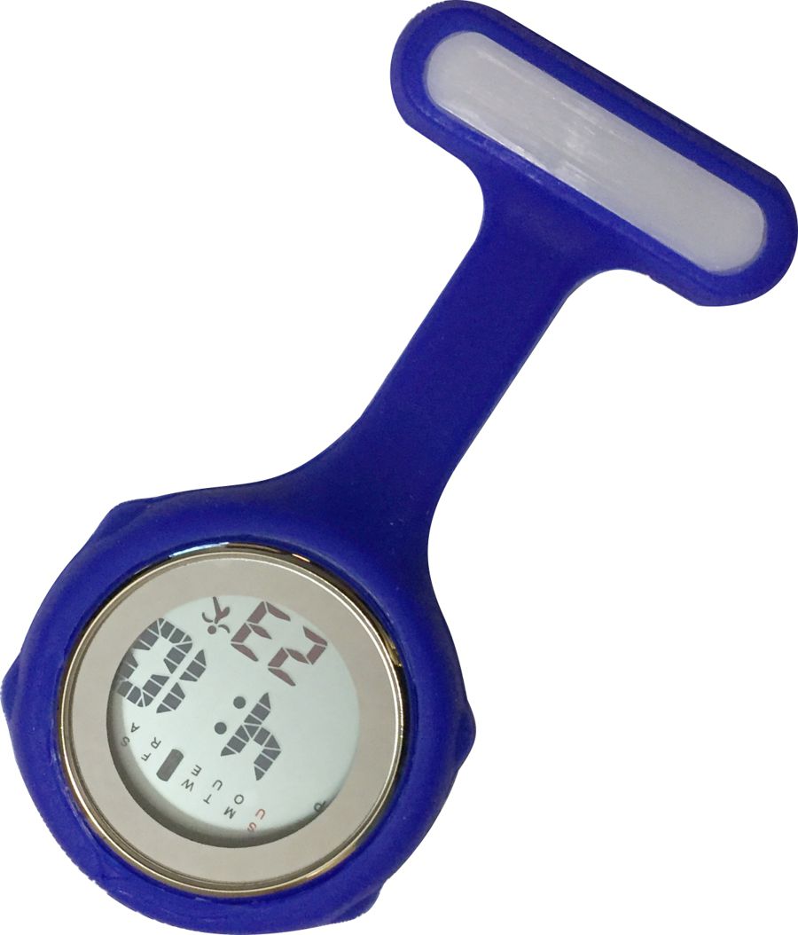 Nurse Pin Watch Digital Silicone Navy Blue
