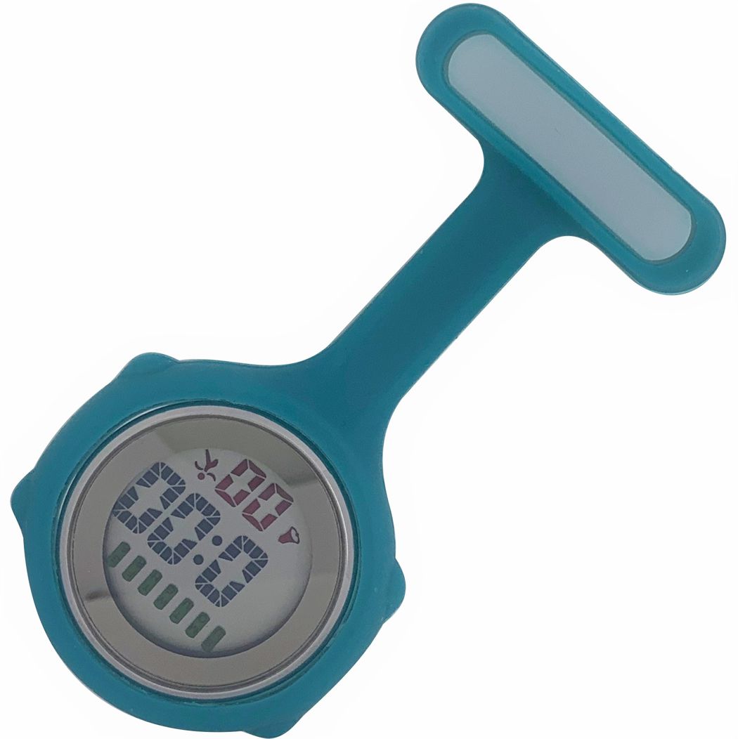 Nurse Pin Watch Digital Silicone Teal
