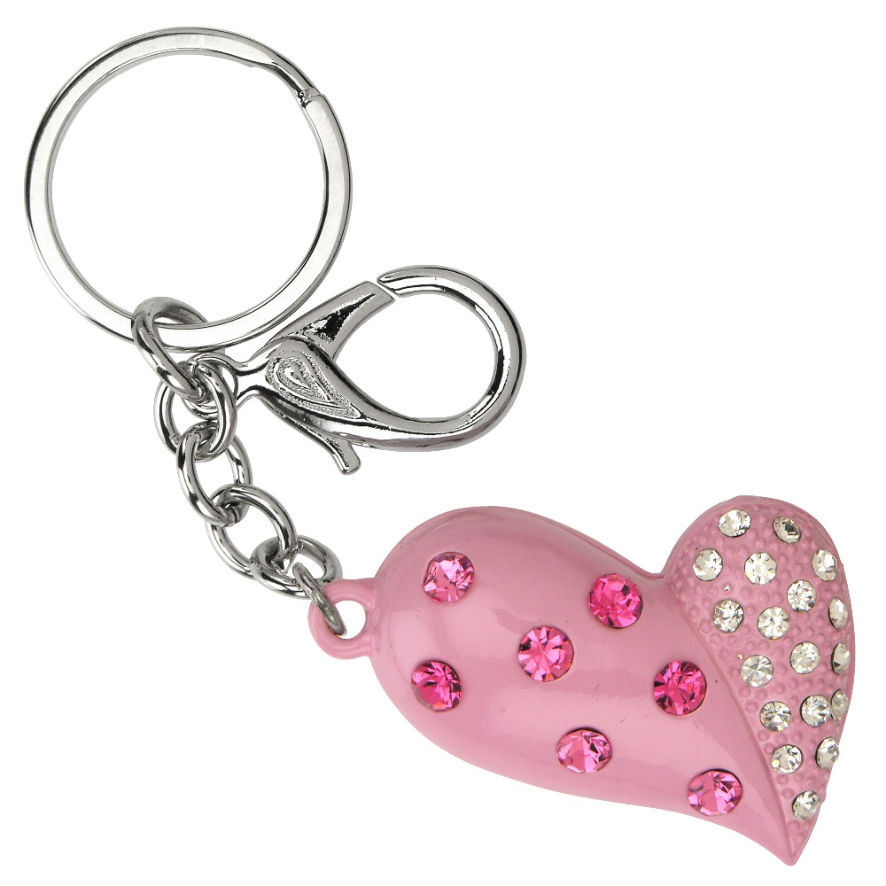Keychain Charm - Pink Bling Heart