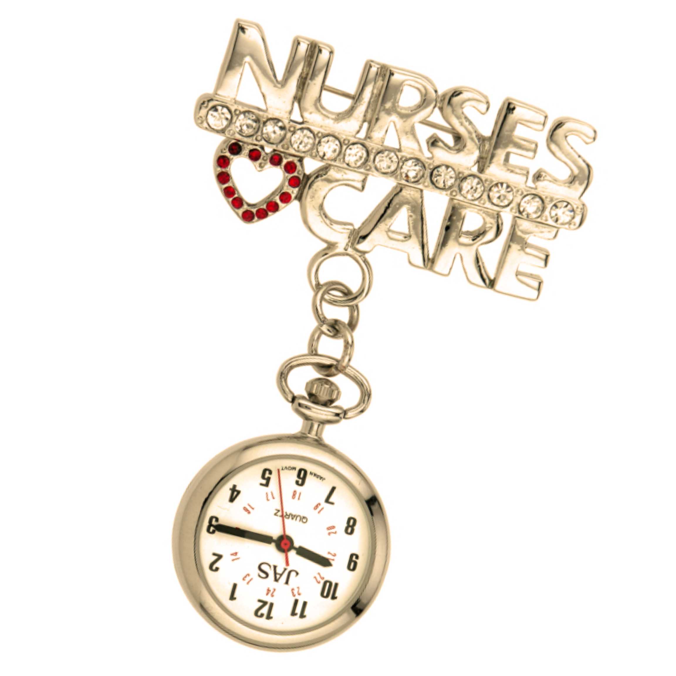 Nurses Pin Watch -Nurses Care Gold