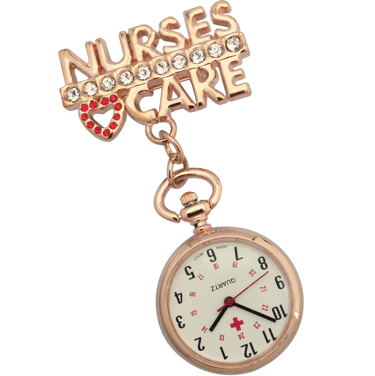 Nurses Pin Watch -Nurses Care Rose Gold