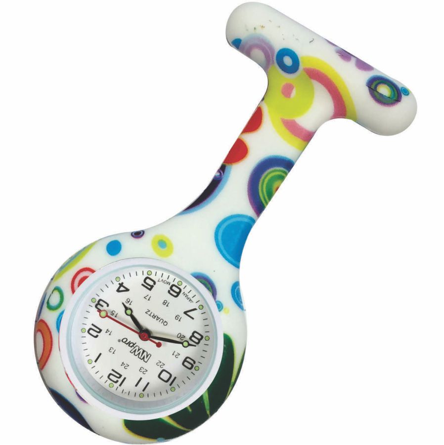 Nurse Pin Watch Silicone Printed Groovy