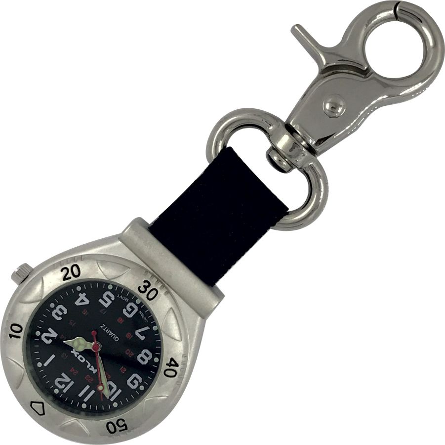 Health Care Belt FOB Watch - Silver/Black Dial