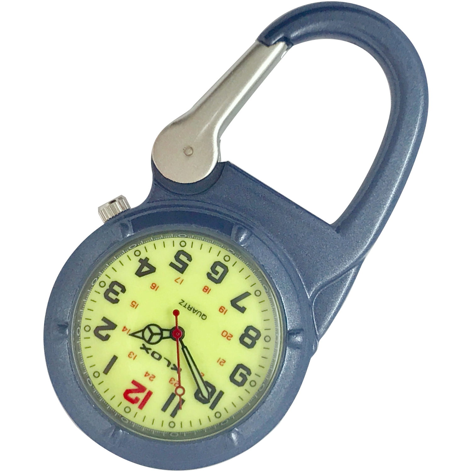 Metal Carabiner Clip Watch - BLUE - LUMO Dial