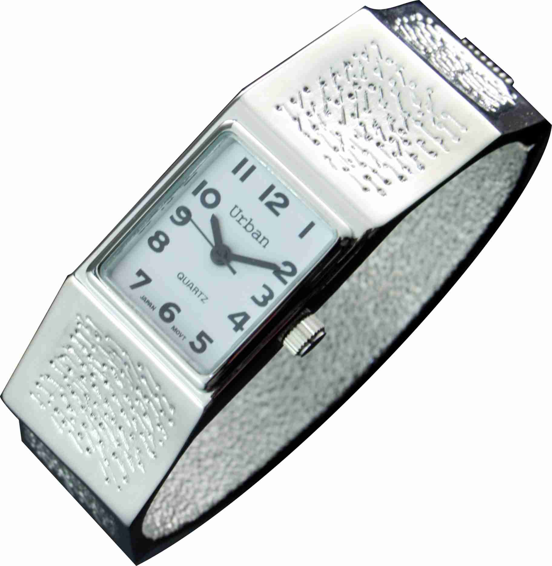 Regular Bangle Clasp Fingerprint Square Silver