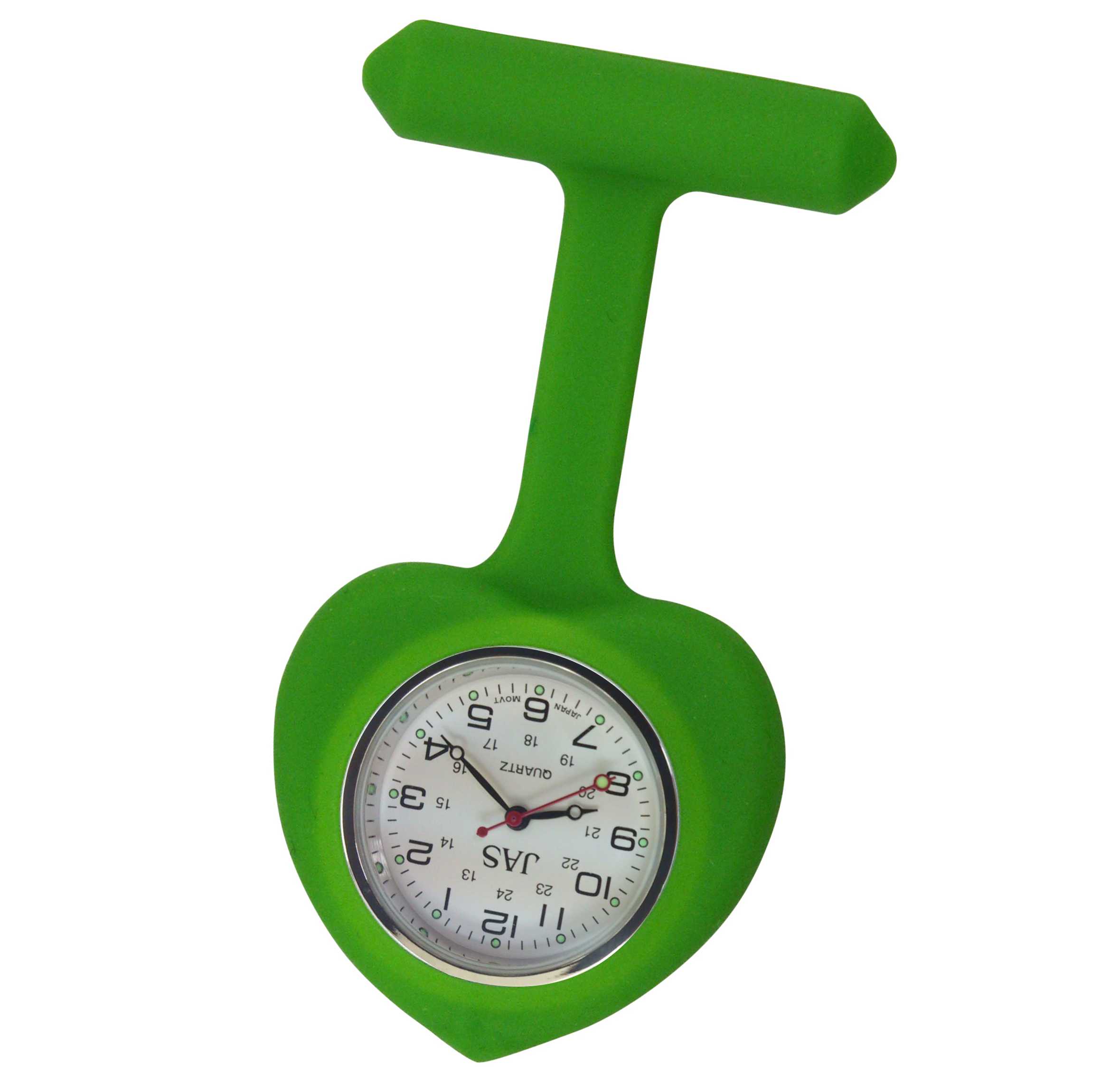 Nurse Pin Watch Silicone Heart - Lime Green