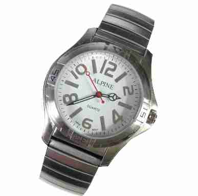Mens Band Watch - Bold Silver Expansion
