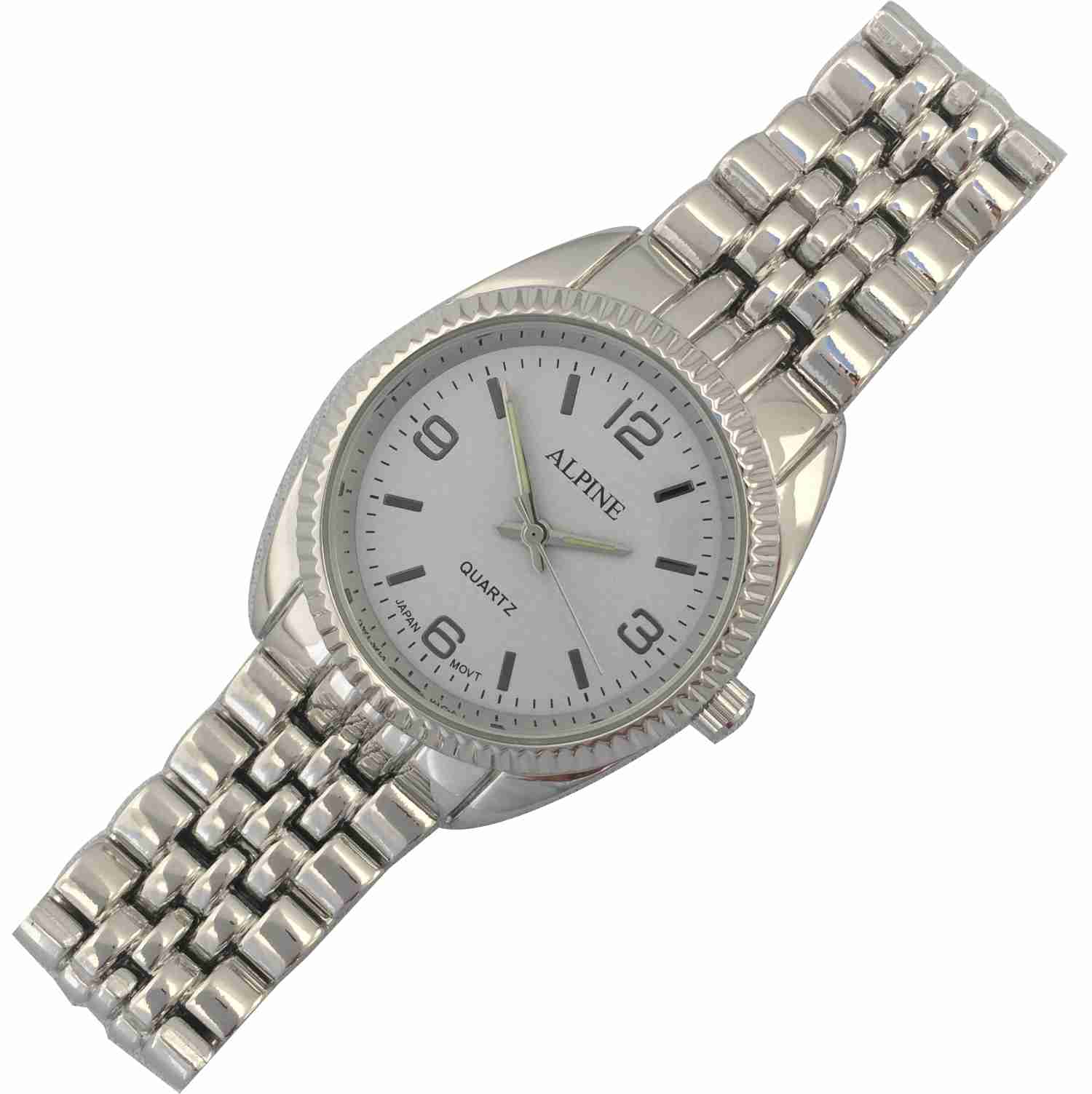 Mens Bracelet Watch - Silver/White Dial