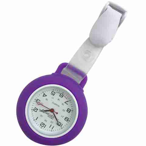 Nurse Pin Watch Clip-On Silicone Violet