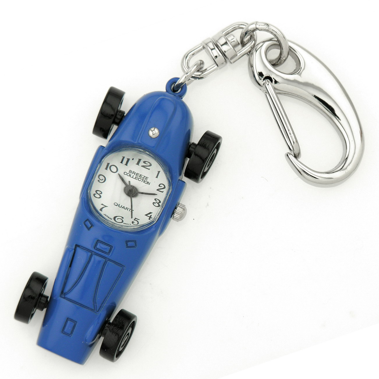 Keychain Clock Sports - Blue Race Car