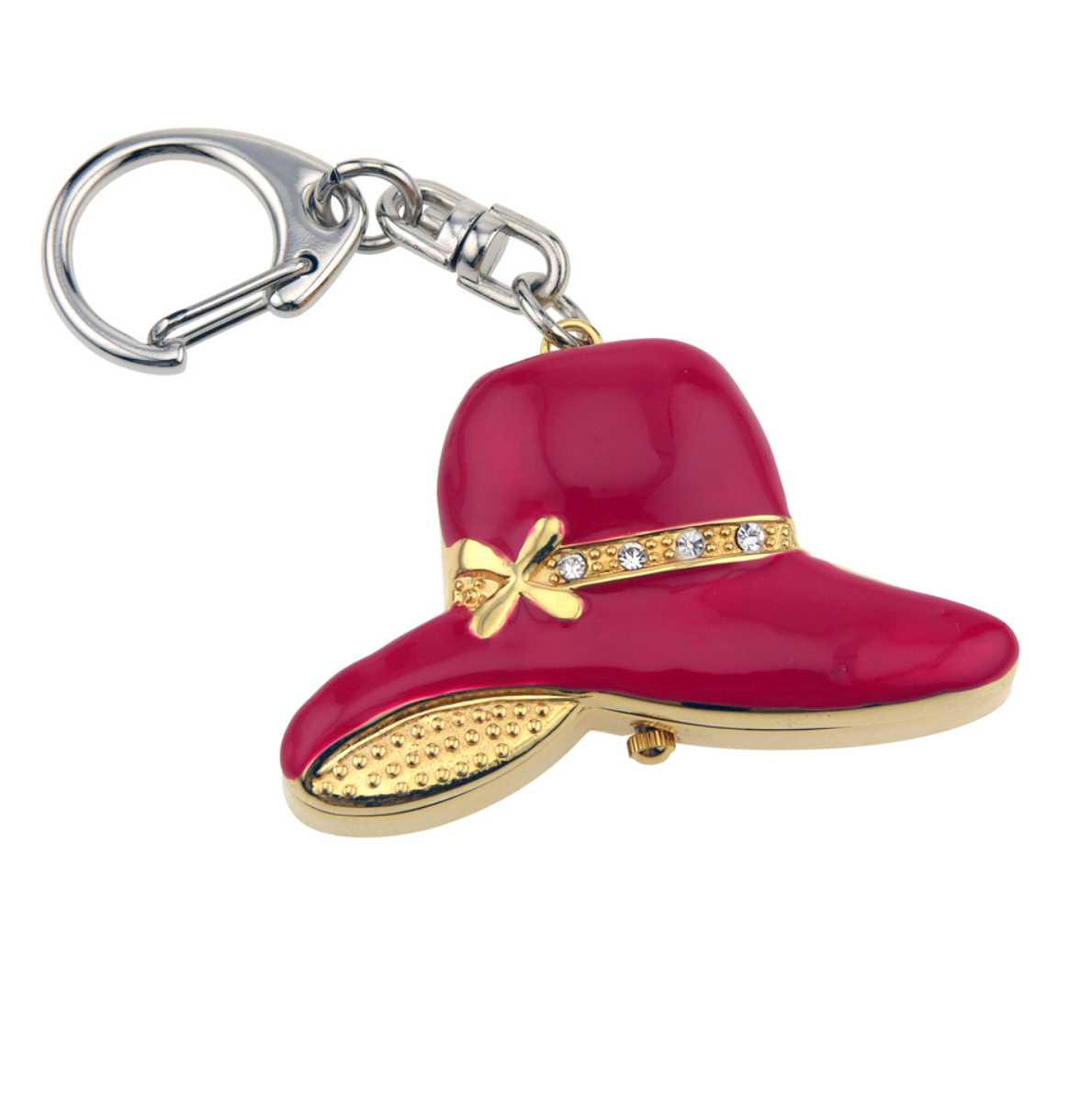 Keychain Clock Red Hat Ladies