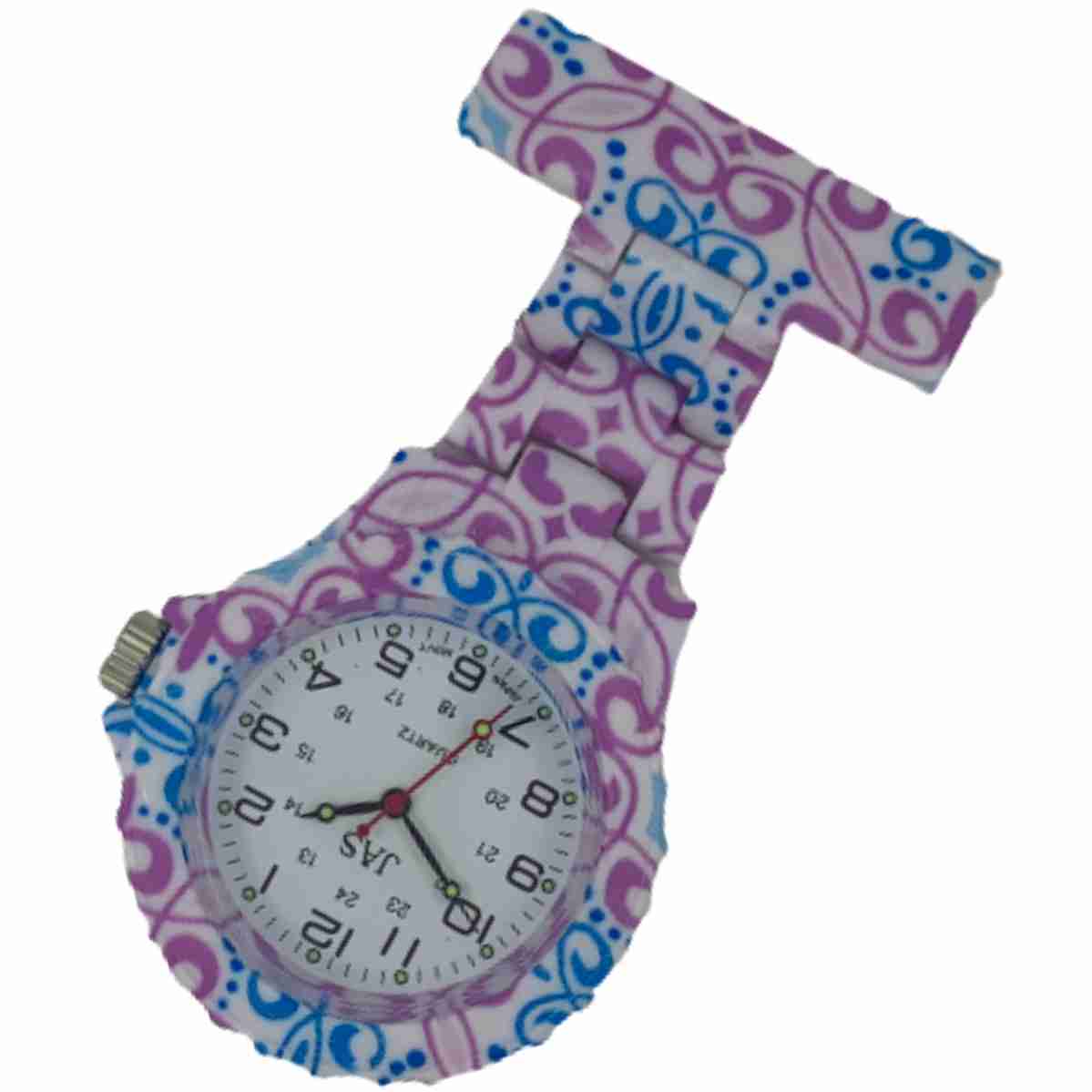 Nurses Pin-on Watch - Lightweight Linked - Royal Tapestry