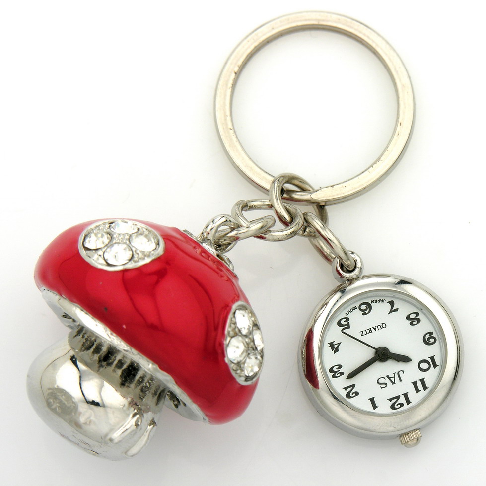 Keychain Clock Red Toadstool