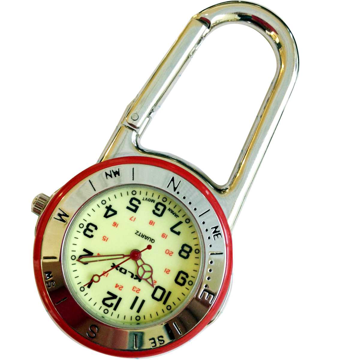 Health Care Belt FOB Watch - Silver/Red