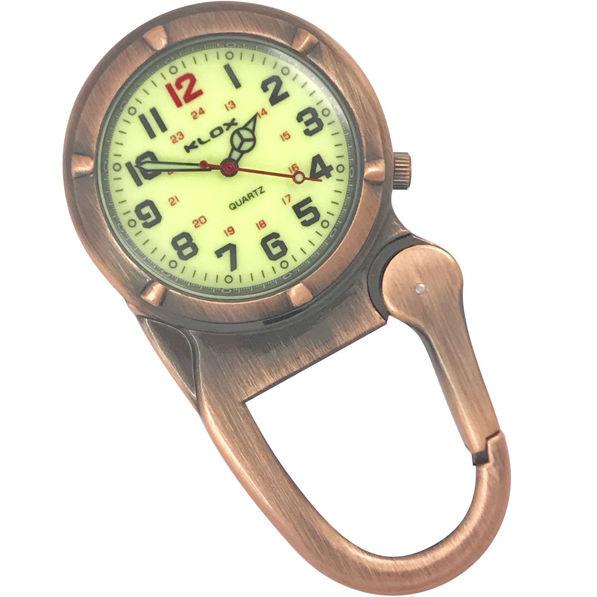 Metal Carabiner Clip Watch - COPPER - LUMO Dial
